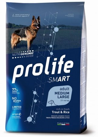 Prolife Dog Smart Trout & Rice Cibo Secco Per Cani Adulti Taglia