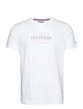 Linear Flag Tee T-shirts Short-sleeved Hvit Tommy Hilfiger
