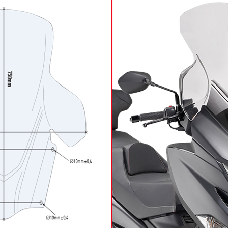 Givi Specific Scooter-vindruta Klar - Suzuki Burgman 400 2017-2025