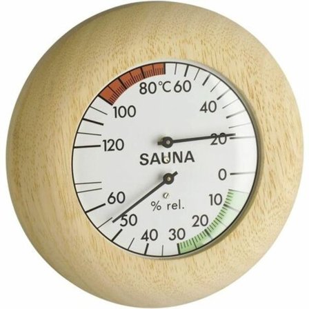 Sauna Termometer-Hygrometer Syntetisk Hår Solid Tre Ramme