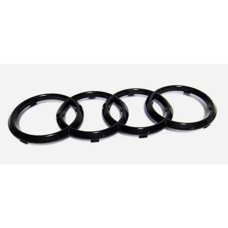 Svart blank frontgrill ring logotyp emblem för Audi A1 A3 A4 A5 A6 273x94mm