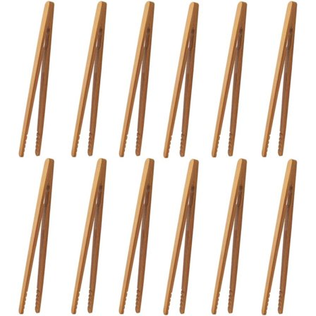 Bambustenger, 12 stk bambuskjøkkentenger Trebrødtenger Toasttenger, for baking, brød, fruktte og sylteagurk, gjenbrukbare