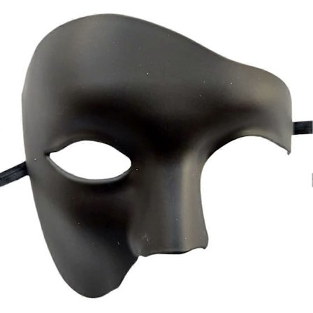 1 stk. Maskerade Maske Retro Phantom Of The Opera Et Øje Halvt Ansigt Kostume, Halvt Ansigt Phantom Maske (mat sort)