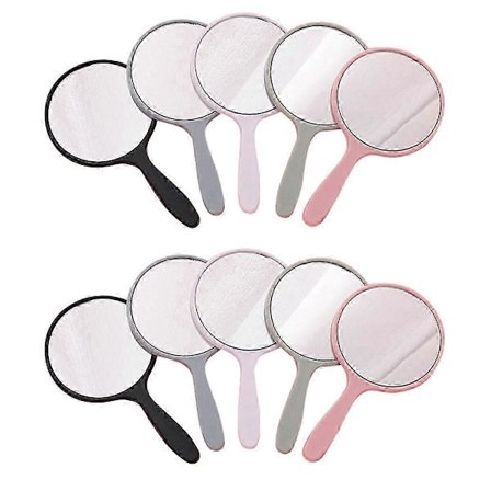 10 Styk Håndspejl Lille Spejl Lille Bærbar Rundt Spejl Rejse Makeup Spejl til Rejser