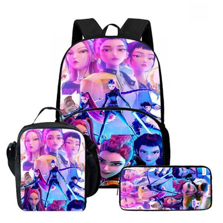 K-Pop Demon Hunter Rygsæk Skuldertaske Madkasse Penalhus Skolerygsæk-FF- 3PCWKH005