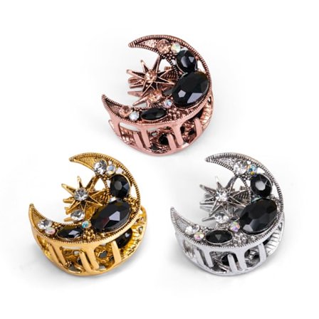 Metal Hårklemmer til Kvinder og Piger, Let Retro Stil med Glitrende Rhinestones, Hårklemmer med Stærkt Greb, Skridsikre Hårtilbehør