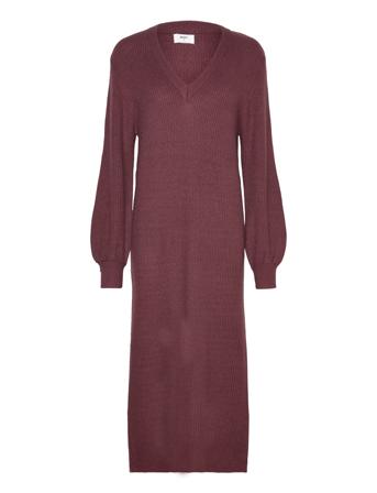 Objmalena L/S Knit Dress Noos Brown Object