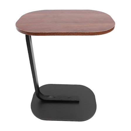 C-formet Sidebord Fritstående Sofabord Valnød Sort