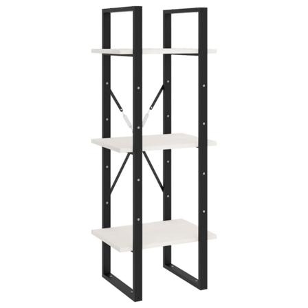 Vidaxl Bokhylla 3 Hyllplan Vit 40x30x105 Cm Massiv Furu Vit