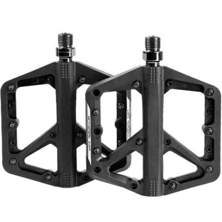 MTB-poljin, maantiepyöräily, litteät polkimet, liukueste, musta