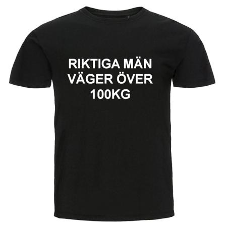 T-shirt - Riktiga Män Väger Över 100 Kg Black Storlek Xxl