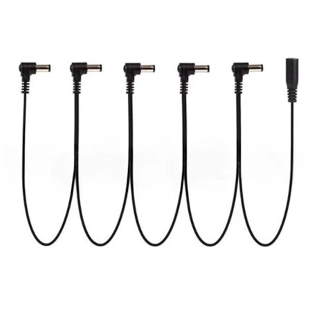 Guitar Pedal Effekt Strømkabel, 5-vejs Guitar Strømforsyningskabel, Strømkabelkæde til DC 9V Guitar Pedal Strømforsyningsadapter Stik