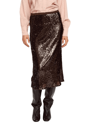 Soft Rebels Srmaddison Midi Skirt - Coffee Bean Kjolar Dam Brun XXL