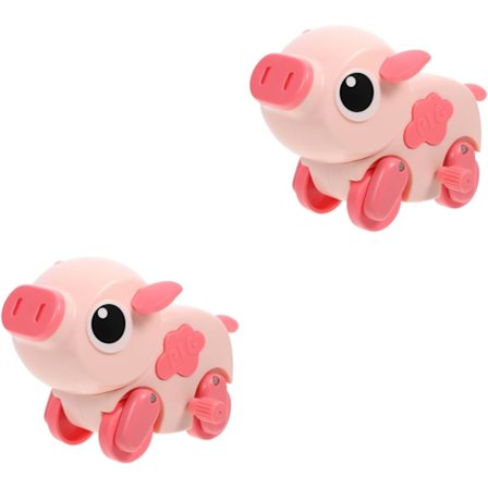 2 stk. Opptrekkbar gris leketøy interaktive leker jenteleker barneleker festfavoritter dyreopptrekk leker modellering gave
