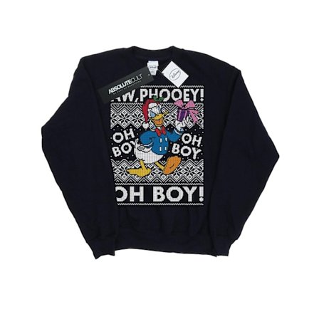 Disney Girls Donald Duck Jul Fair Isle Sweatshirt 7-8 År