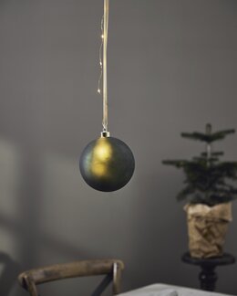 Batteridriven Jul Glaskula Bliss med LED Grön - 15 x 16,5 cm - Star Trading
