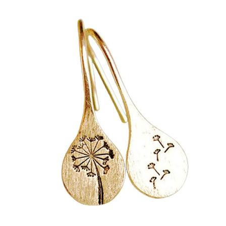 Enkla mode maskros dingla örhängen retro rostfritt stål hänge smycken Golden