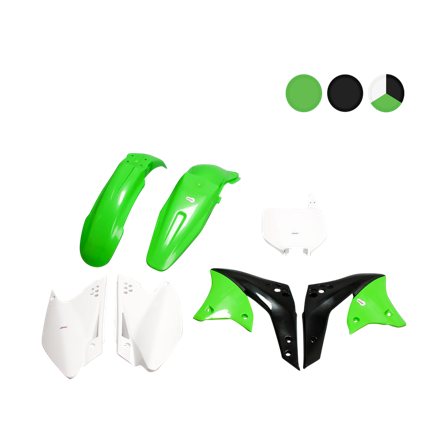 Kit Plastiche Rtech Verde-Bianco-Nero - Kawasaki KX 250F 2006-2008