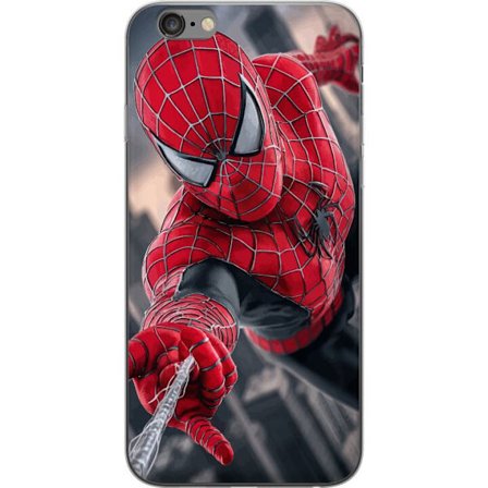 Yhteensopiva Puhelinkuori Apple Apple iPhone 6 Plus Dynaaminen Spider-Man-kuvaus toimintanäkökulmasta, supervoimien teema liikkeen energialla ja elo