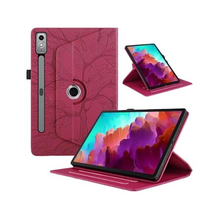 Beskyttelsesetui til Lenovo Tab P12 12,7 tommer 2023, 360 graders rotation, rød