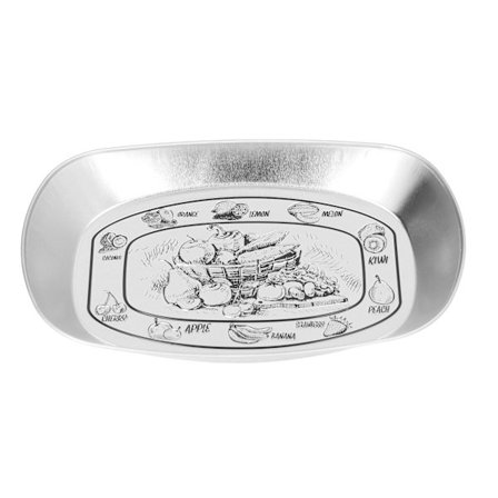 Serveringsbrett i blikk til campingmat, bærbar utendørs piknikmiddagstallerken for frukt og grønnsaker