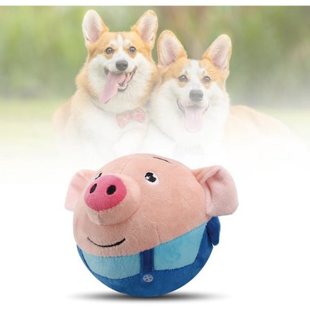 USB Interaktiv Djur Hoppboll Leksak, Tvättad Cartoon Gris med Ljud (1st)