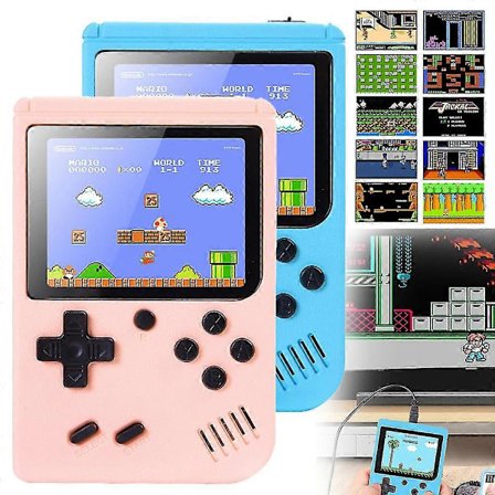 500-in-1 Retro Gameboy -kone Mini Käsikonsoli Sisäänrakennettu Klassiset Pelit Lapsille ja Aikuisten Hauska Leikki Lahja Vaaleanpunainen