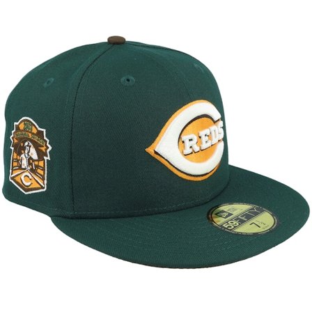 New Era - MLB Zelená fitted Kšiltovka - Cincinnati Reds Earthy Tones 59FIFTY 2003 Dark/Walnut Fitted @ Hatstore