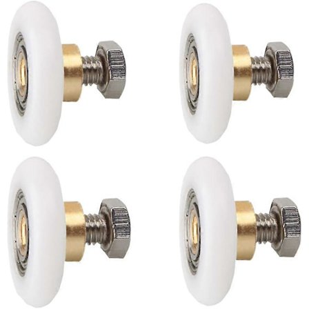4 stk. Døruller, Rulle Hjul, Brusebad Dørhjul, Skydedørsrulle, med en diameter på 20 MM, til brusekabiner, Ro