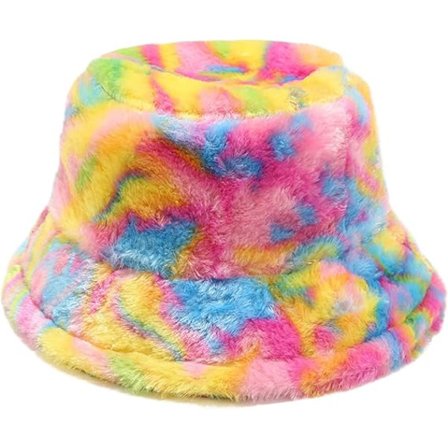 Vinter Faux Fur Pels Bucket Hat Fluffy Fuzzy Varm Lue Plysj Fiskerlue