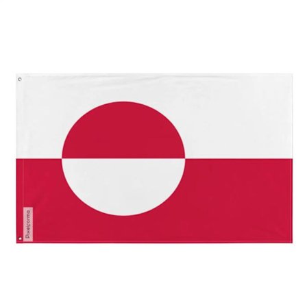 Flag - Grønland - 90 x 150 cm - Polyester - Trykt forside/bagside - Metaløjer
