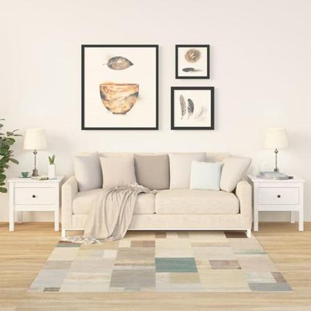 Vidaxl Sidobord 2 St Vit 50x50x49 Cm Massivt Furuträ Vit
