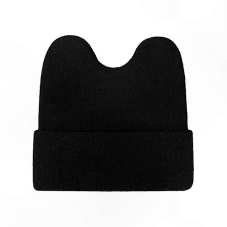 Vinter Varm Strikket Hue med Kaninører til Damer Udendørs Hovedbeklædningstilbehør i Uldstil