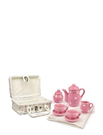 Tea Set In Porcelain 10 Pcs. Toys Toy Kitchen & Accessories Coffee & Tee Sets Rosa Magni Toys