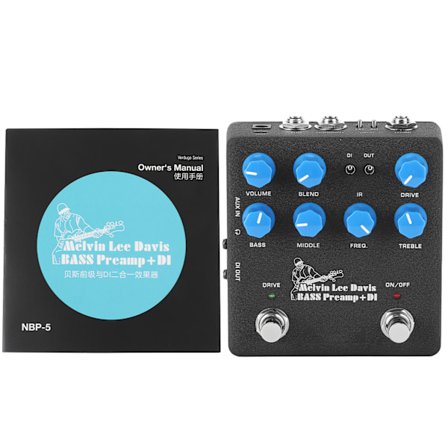 NUX NBP5 Elektrisk Bas Preamp DI Boks Effektpedal Metal Musikinstrument Tilbehør