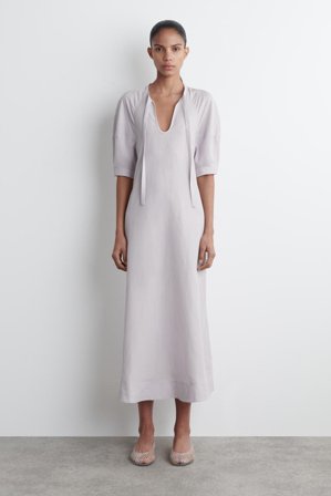 COS Women's Vestido Midi Con Detalle De Lazo in Lila