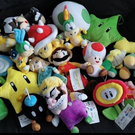 Tilfeldig pakke med 3 Super Mario plysjfigurer Kosedyr Nye KLB