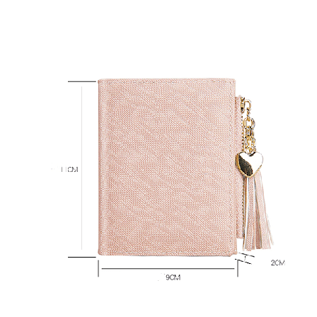 Rosa dam plånbok med dragkedja