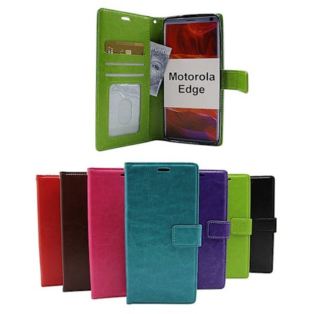 Crazy Horse Wallet Motorola Edge (Svart)