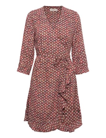 Crtiah Wrap Dress - Zally Fit Brown Cream