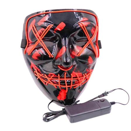Cosplay Up Wire Purge Mask Kostyme Halloween Lys Skummel Led Fluorescerende Rød