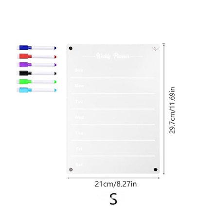 Magnetisk Ugeplanlægningstavle Whiteboard Køleskabsmagnet Daglig Besked Skematavle S