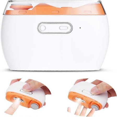 2-i-1 Elektrisk Nagelklippare, Sladdlös Uppladdningsbar Automatisk med LED-Lampa och Nagelpolerare, Säker Elektrisk Fingernagel