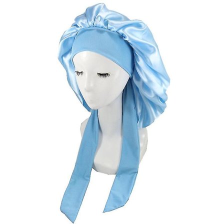 Kvinners sateng solid sovehette natt sovehette hårpleiehette nattlue for kvinner menn unisex lue dusj turban