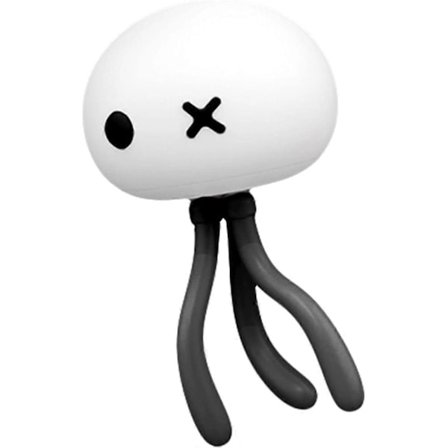 Yövalo lapsille, kannettava ladattava söpö meduusan muotoinen LED-lamppu, IR-kaukosäädin, joustava kolmijalka, kosketusohjaus (musta)