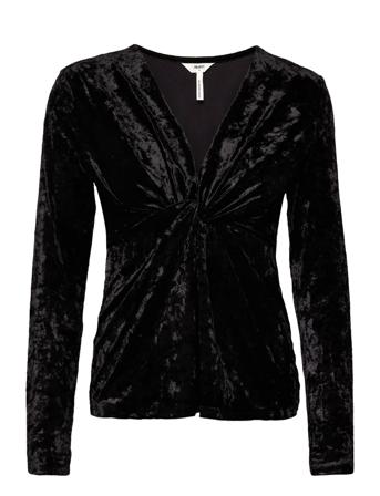 Objshera V-Neck L/S Top 124 Bluse Langermet Svart Object