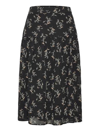 Wisteria Monna Skirt Knälång Kjol Svart Bruuns Bazaar