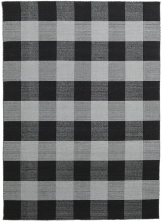 Koberec Check Kilim - Černá/Šedá 210X290 Černá/Šedá ( Indie)