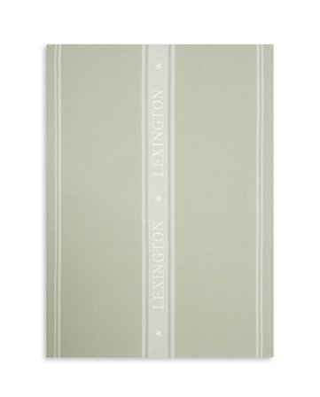 Lexington Icons cotton jacquard star kitchen towel, sage green/white