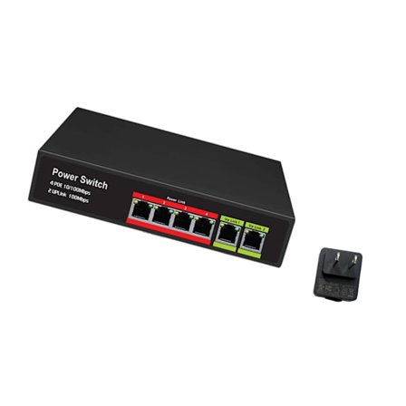 48V POE Switchar 4 Port Metallhölje Power Over Ethernet För CCTV Säkerhetskamera